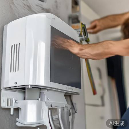 安装壁挂炉，调至水平