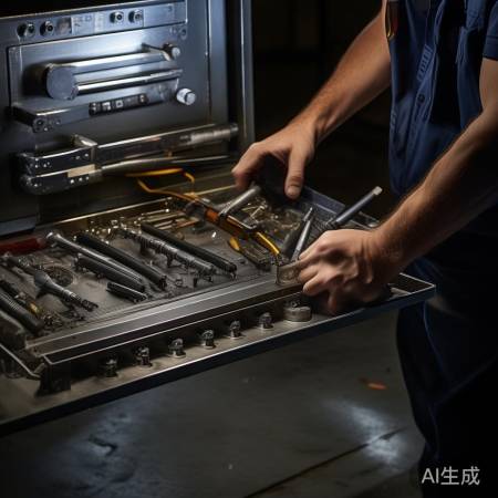 开锁师傅用工具开锁