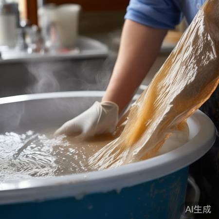 热水浸泡软化胶迹
