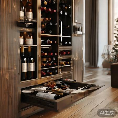 实用酒柜，开放式设计