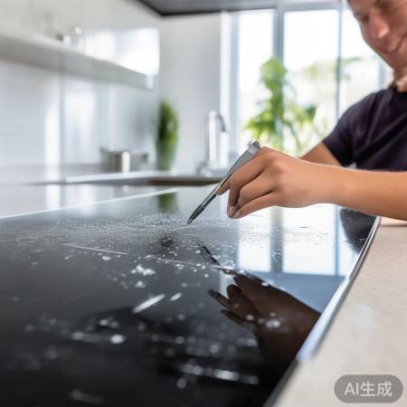 厨房玻璃划痕，小技巧修复