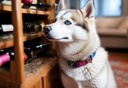 哈士奇与红酒柜的奇妙邂逅