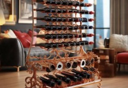 全铜红酒架子摆件：古典韵味家居艺术品