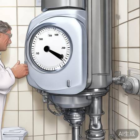 热水器安装不平，指针右偏