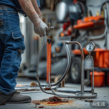 检查高压管，排除泄漏