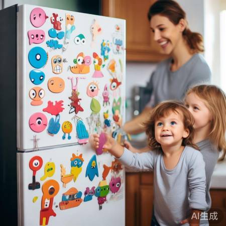 冰箱贴变玩具,亲子编故事