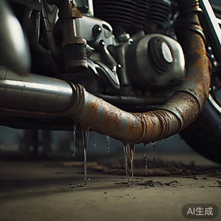 排气管老化,密封圈失效。