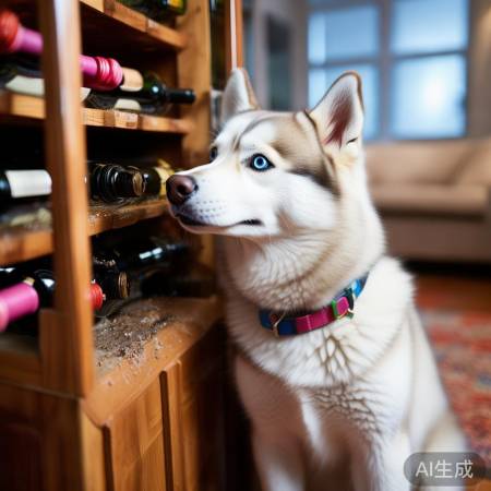 哈士奇邂逅红酒柜,笑料百出