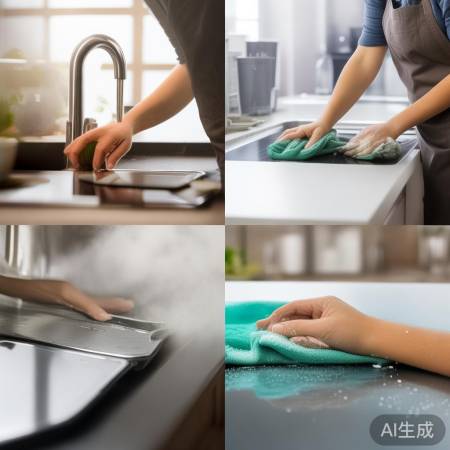 清洁油烟机外壳，顺纹擦拭。