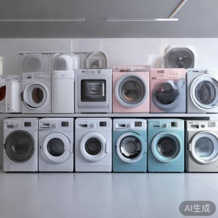 洗衣机外形多样，色彩丰富