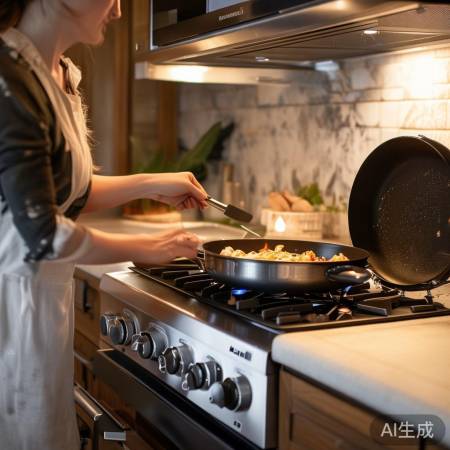 “小火不粘锅,油烟少”