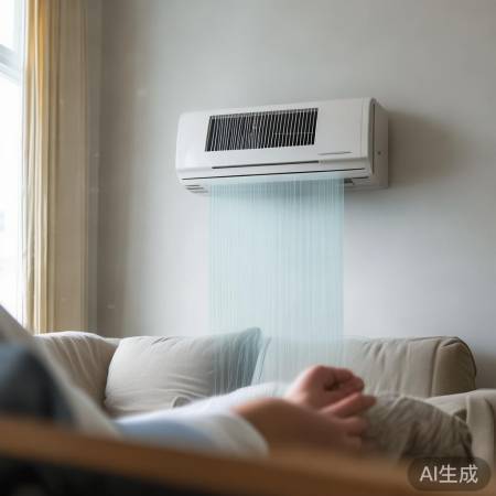 空调风向向上吹，室内凉爽又舒适