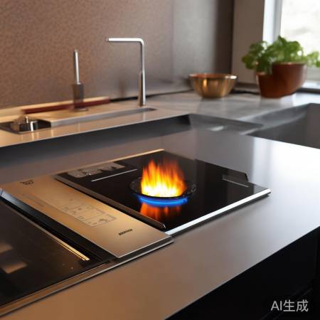 美的翻盖灶,简约炒菜佳