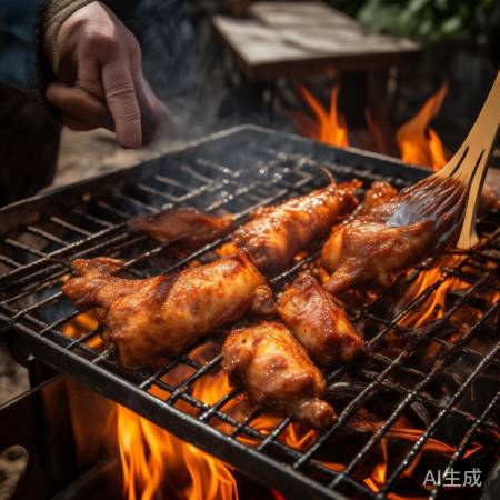 烤鸡翅，耐心不翻动