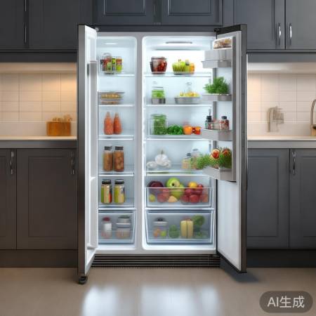 冰箱食物摆放整齐