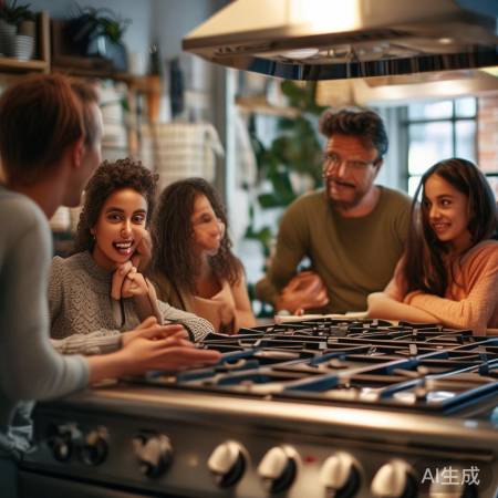 现代燃气灶，轻松聊天分享