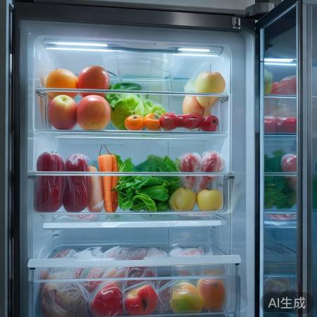 冷藏室放果蔬，冷冻室存肉类