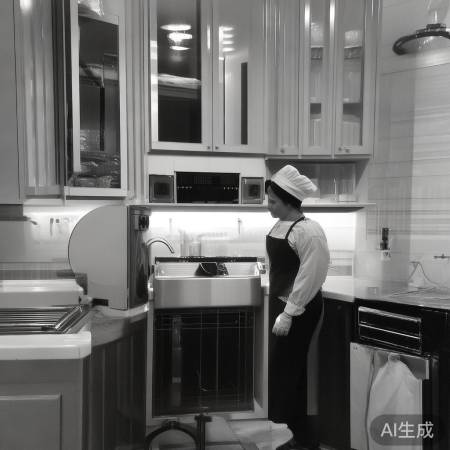 “厨艺表演，初用旁观为佳”