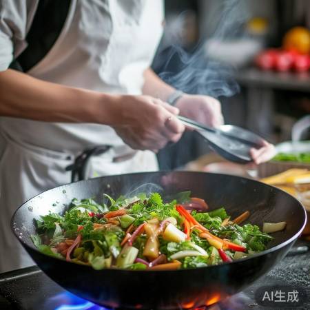 火候适中，快速翻炒