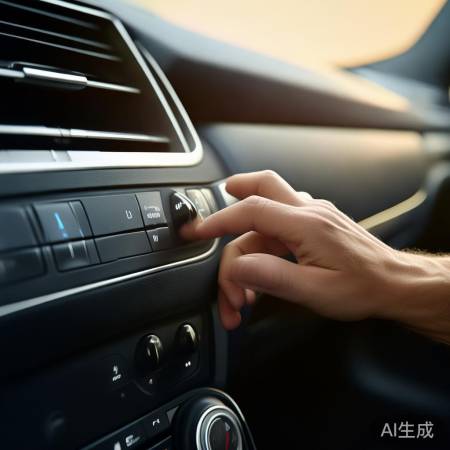 打开迈腾空调，按下AC标志