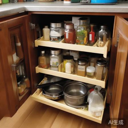 厨房收纳，上下分层利用