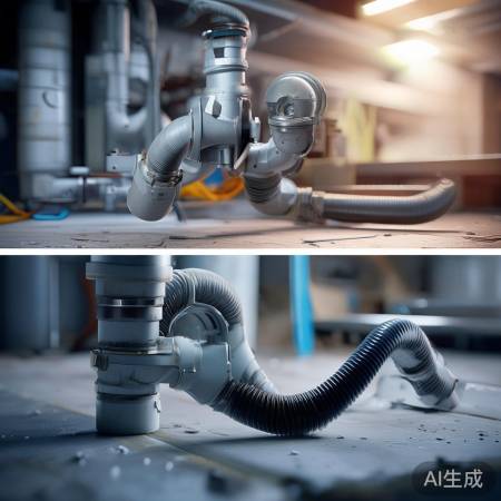 拆卸进水管，两种连接