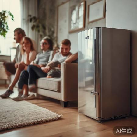 “沙发旁小冰箱，提升生活品质”