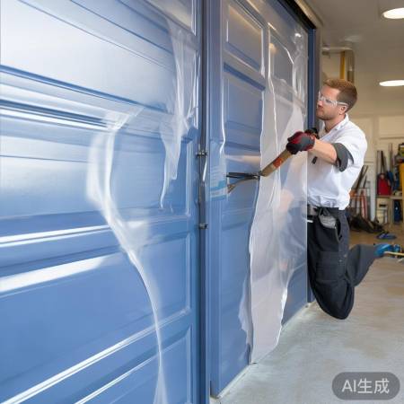 防盗门改色膜施工完成