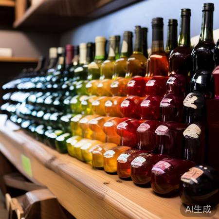 酒瓶按色渐变排列