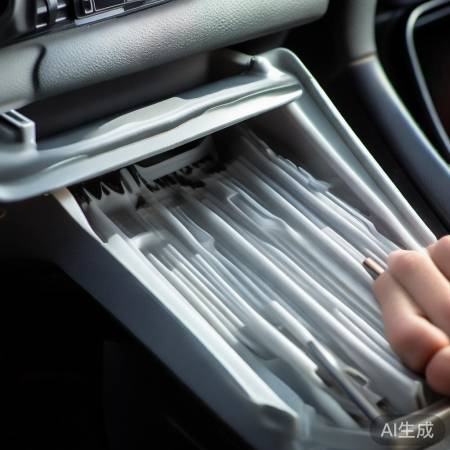 找到空调滤网，轻撬盖子