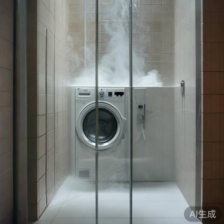 洗衣机入淋浴房，空间节省新创意