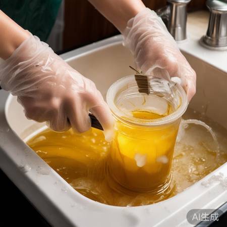 温水洗洁精去油渍