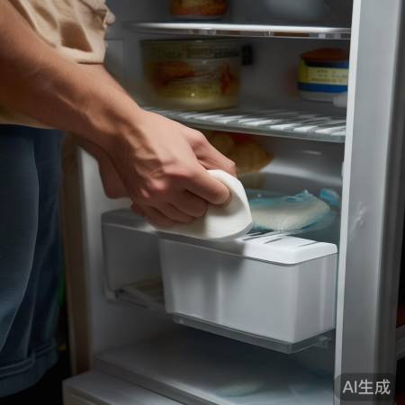 冰箱冰块融后擦干