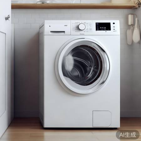 简约白色洗衣机，家用好帮手