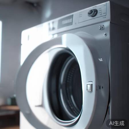 打开洗衣机门，按小按钮