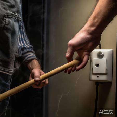 紧急漏电处理:断电,用绝缘物救