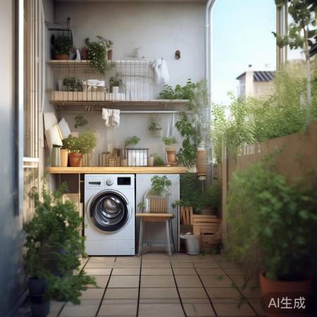 阳台洗衣机，简单生活分享