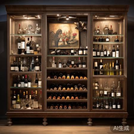 红酒柜：艺术装饰角落